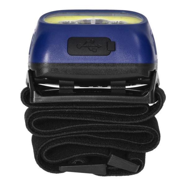 LED COB + LED headlamp 3W with touchless switch and USB charger, 1200 mAh battery, blue LED COB + LED headlamp 3W with touchless switch and USB charger, 1200 mAh battery, blue