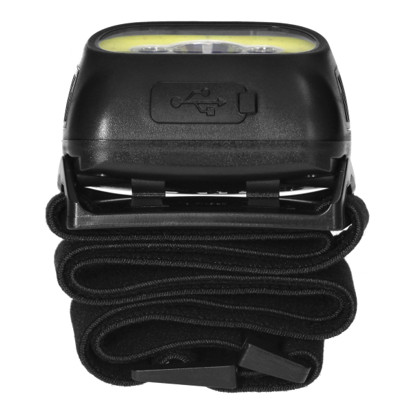 LED COB + LED headlamp 3W with touchless switch and USB charger, 1200 mAh battery, black LED COB + LED headlamp 3W with touchless switch and USB charger, 1200 mAh battery, black