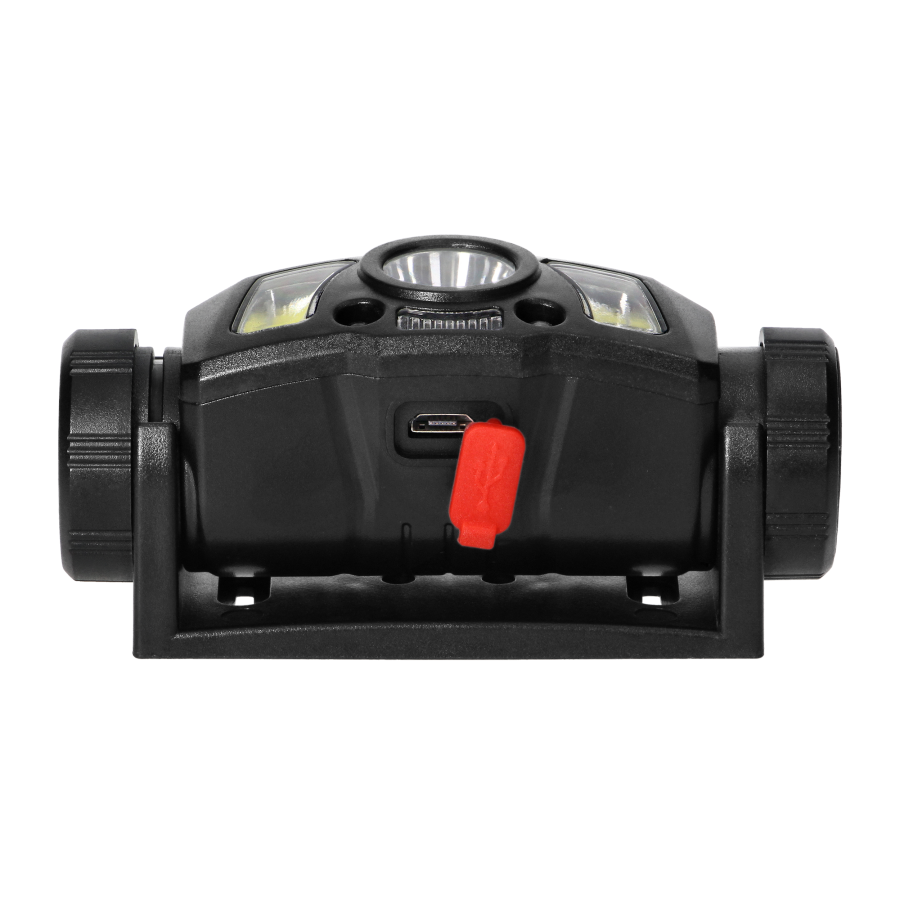 LED COB + XPG headlamp/bike light with 1200mAh Li-ion battery, motion sensor