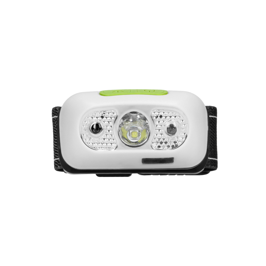 LED headlamp with touchless switch and USB charger, 5W, 230lm, 1200mAh Li-po, movable torch head