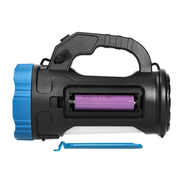 Latarka LED SMD 3W + COB 3W, 110lm, dwie opcje zasilania - akumulator 1200 mAh lub 3xAA  Latarka LED SMD 3W + COB 3W, 110lm, dwie opcje zasilania - akumulator 1200 mAh lub 3xAA