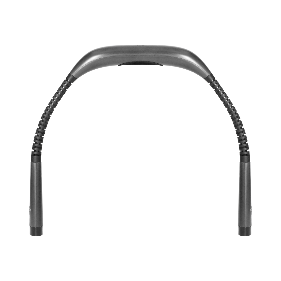 LED neck flashlight with Li-po 1000mAh rechargeable battery, selectable light color, grey