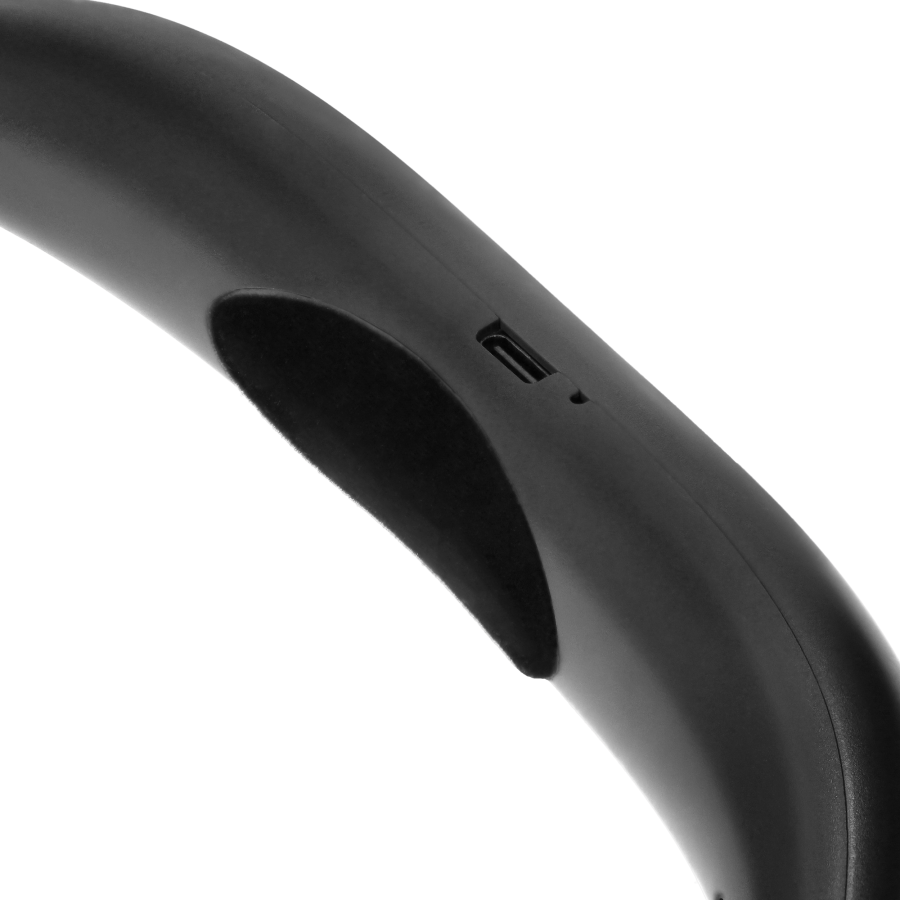 LED neck flashlight with Li-po 1000mAh rechargeable battery, selectable light color, grey