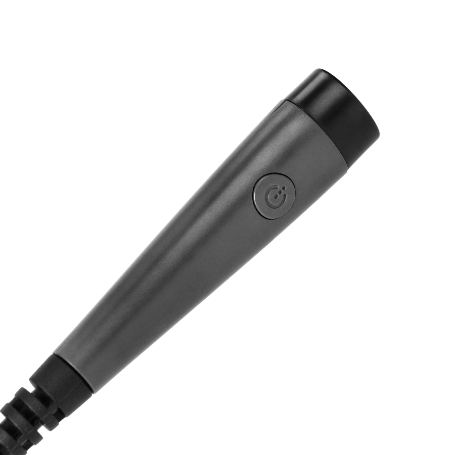 Latarka LED na szyję z akumulatorem Li-po 1000mAh, wybór barwy światła, szara