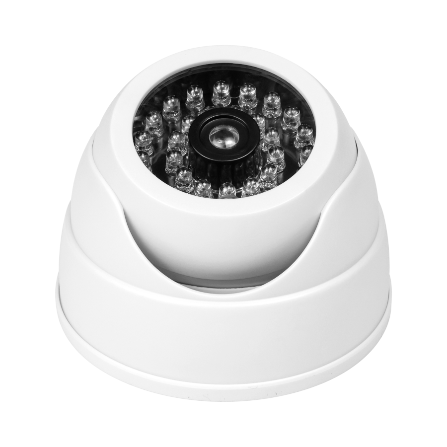 Atrapa kamery monitorującej z podczerwienią CCTV, bateryjna, MINI, biała