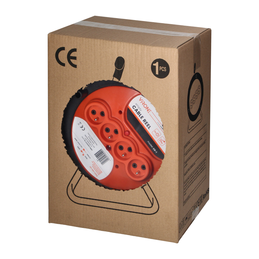 Empty cable reel IP20 4x2P+E 16A 230V