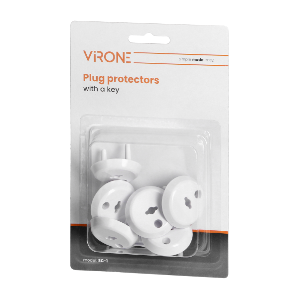 Plug protectors for French type sockets, 6 pcs + a key Plug protectors for French type sockets, 6 pcs + a key