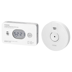 Set of battery-operated smoke and carbon monoxide detectors