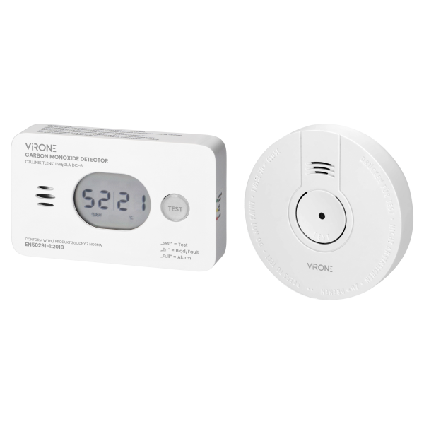 Set of battery-operated smoke and carbon monoxide detectors Set of battery-operated smoke and carbon monoxide detectors