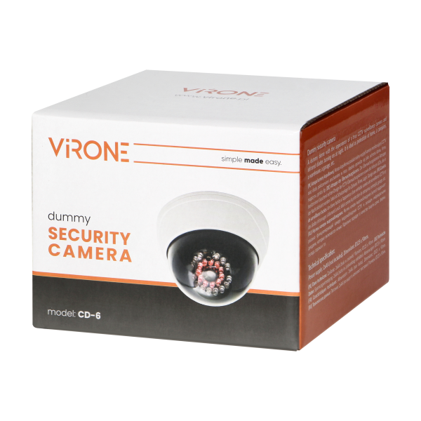 Atrapa kopuły kamery monitorującej CCTV z podczerwienią