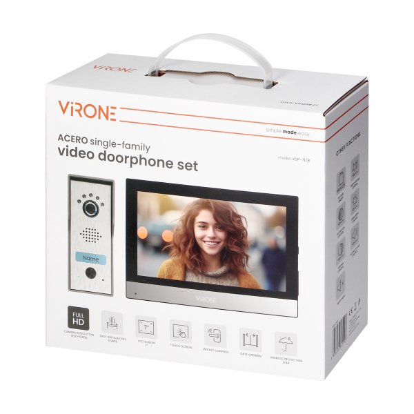 ACERO, video doorphone set, 4-wire, 7", Wi-Fi, touch screen, Full HD 
