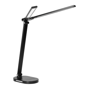 ERGO LED, lampka biurkowa z ładowarką USB, 8W, 400lm, 3000-4000-6000K, zmiana barwy światła, funkcja ściemniania, czarna