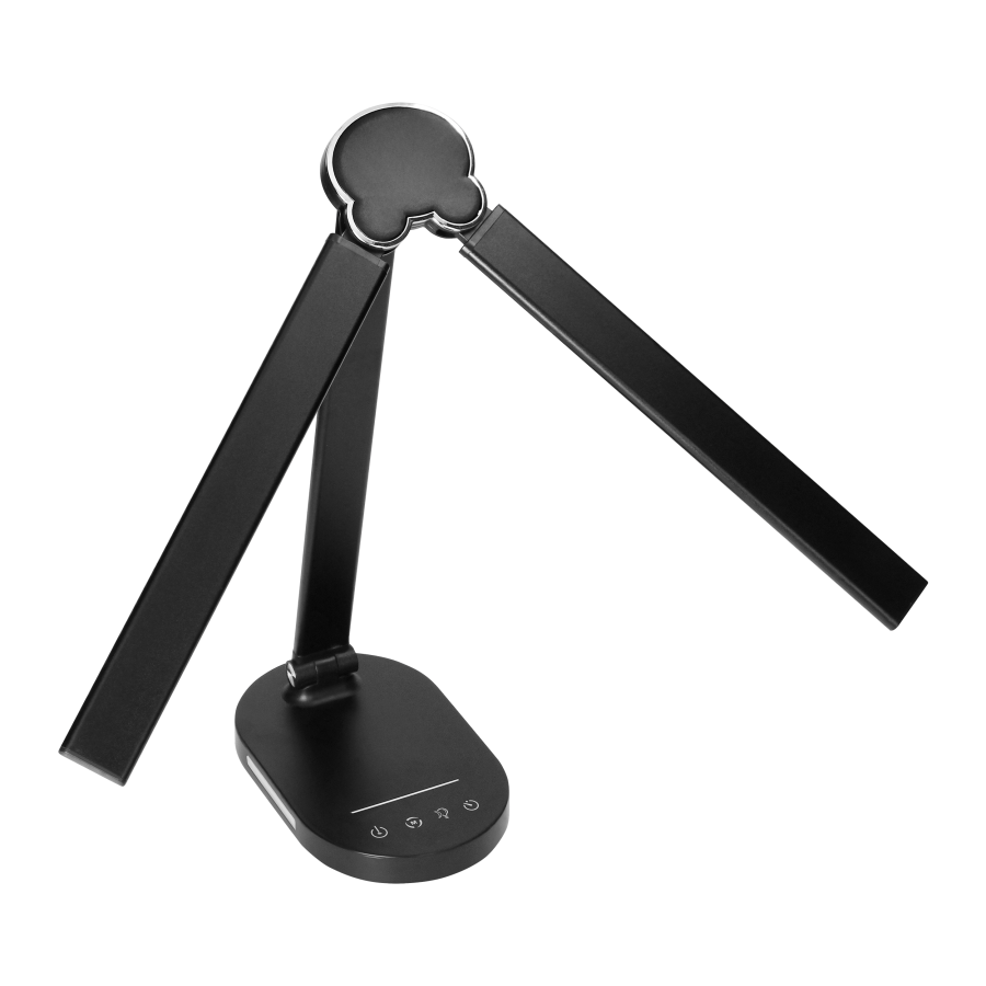 ERGO LED, desk lamp with USB charger, 8W, 400lm, 3000-4000-6000K, variable light color, dimming function, black