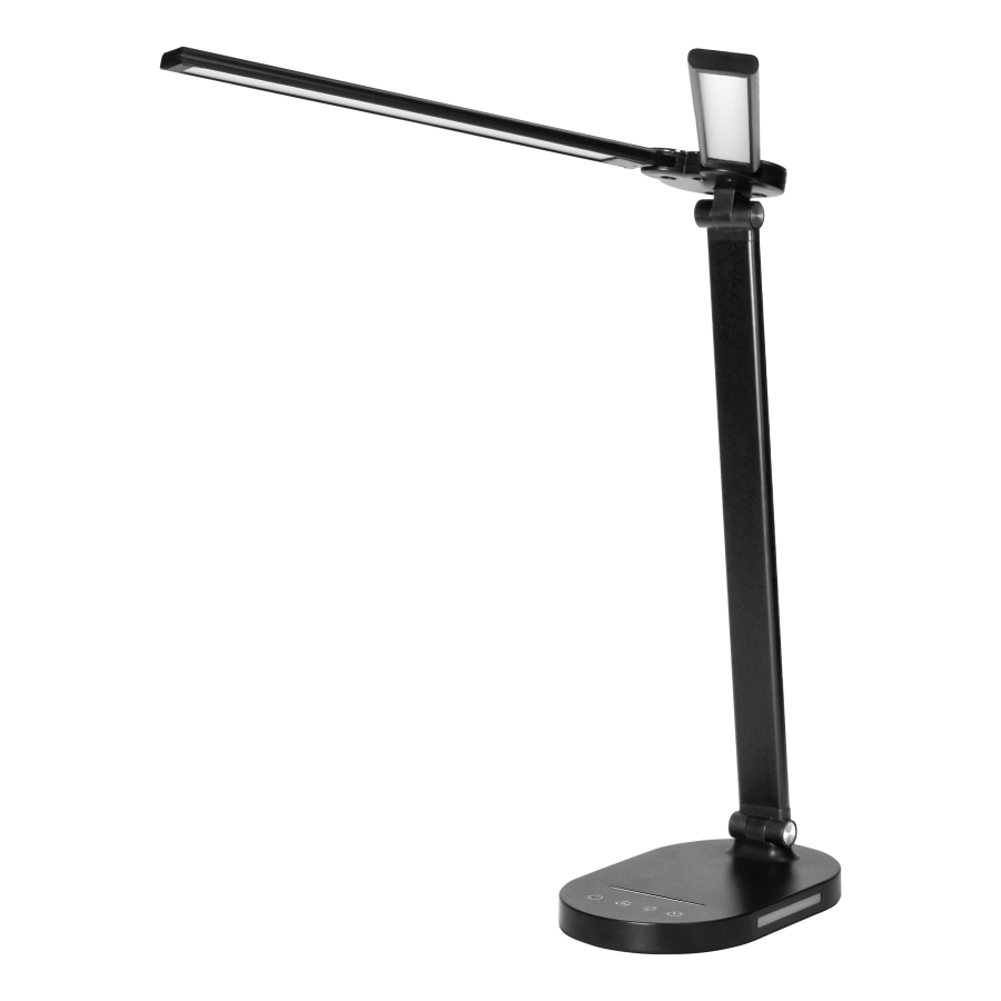 ERGO LED, lampka biurkowa z ładowarką USB, 8W, 400lm, 3000-4000-6000K, zmiana barwy światła, funkcja ściemniania, czarna