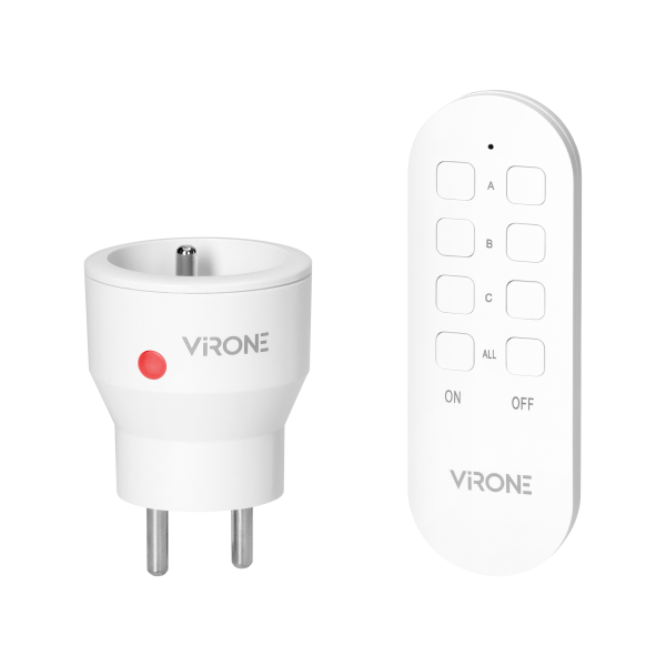 MINI wireless socket with remote control, 1+1, 2300W