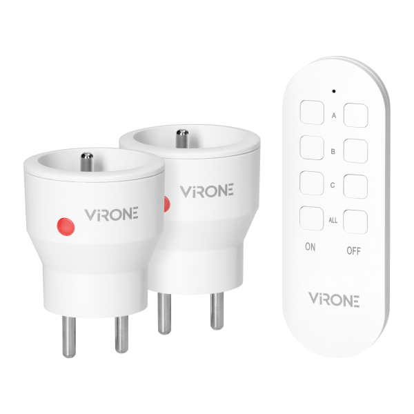 MINI wireless sockets with remote control, 2+1, 2300W