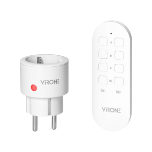 MINI wireless socket with remote control, Schuko, 1+1, 2300W