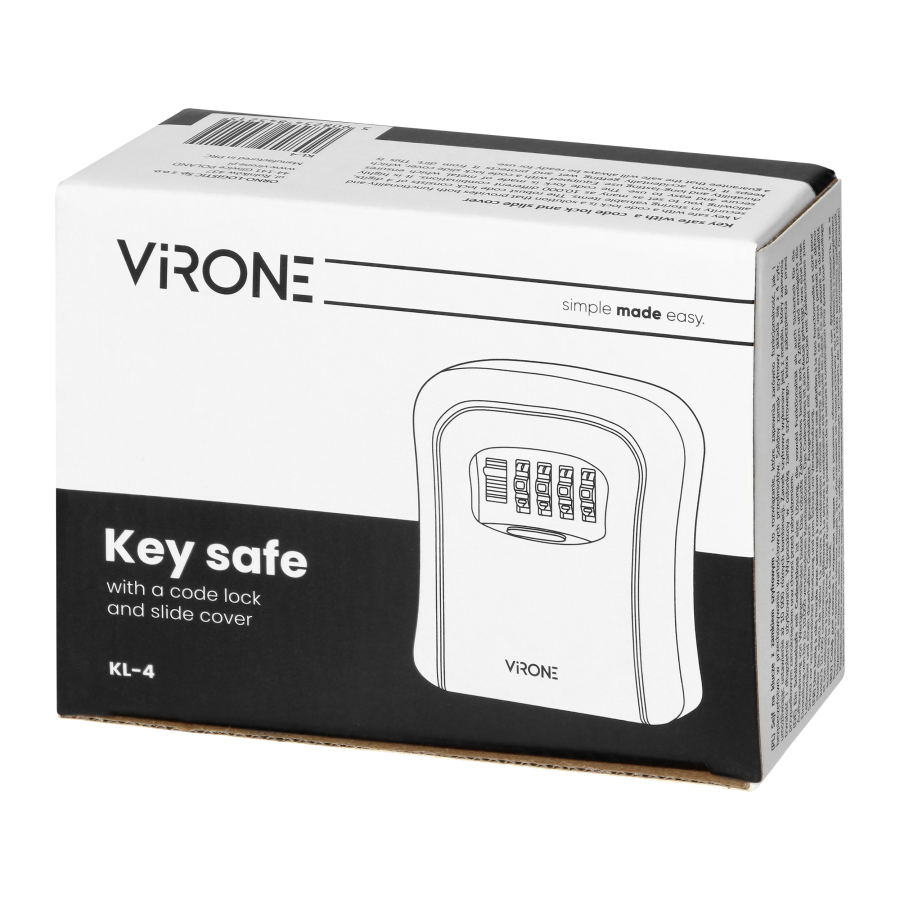 Key safe with code lock and slide cover