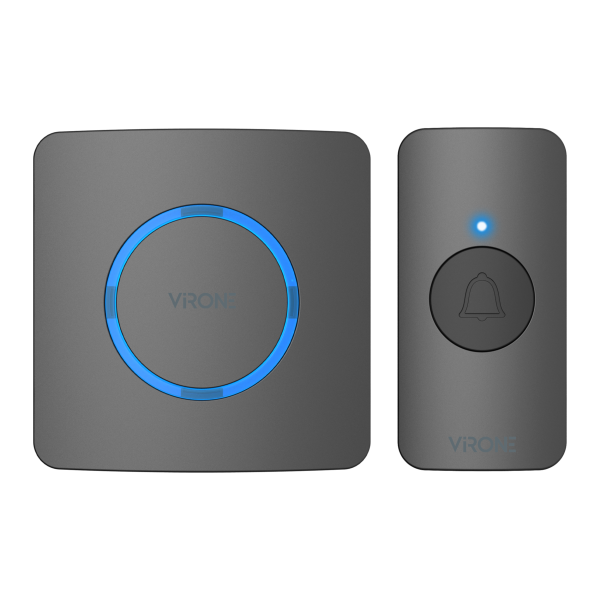 ENGA AC, wireless mains-powered doorbell, learning system, 38 sounds, 200m, black