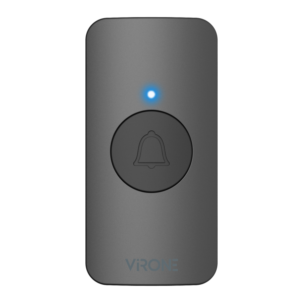 Doorbell button, battery-powered, for wireless doorbells, ENGA series, black