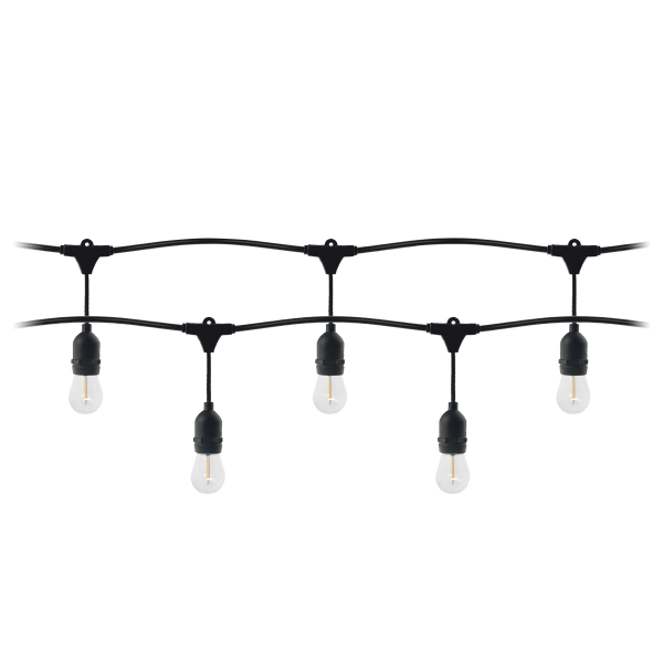 Girlanda oświetleniowa - 1 sznur 10 m (10 opraw) + 10 żarówek LED 1W E27, 3000K + 1 żarówka gratis Girlanda oświetleniowa - 1 sznur 10 m (10 opraw) + 10 żarówek LED 1W E27, 3000K + 1 żarówka gratis