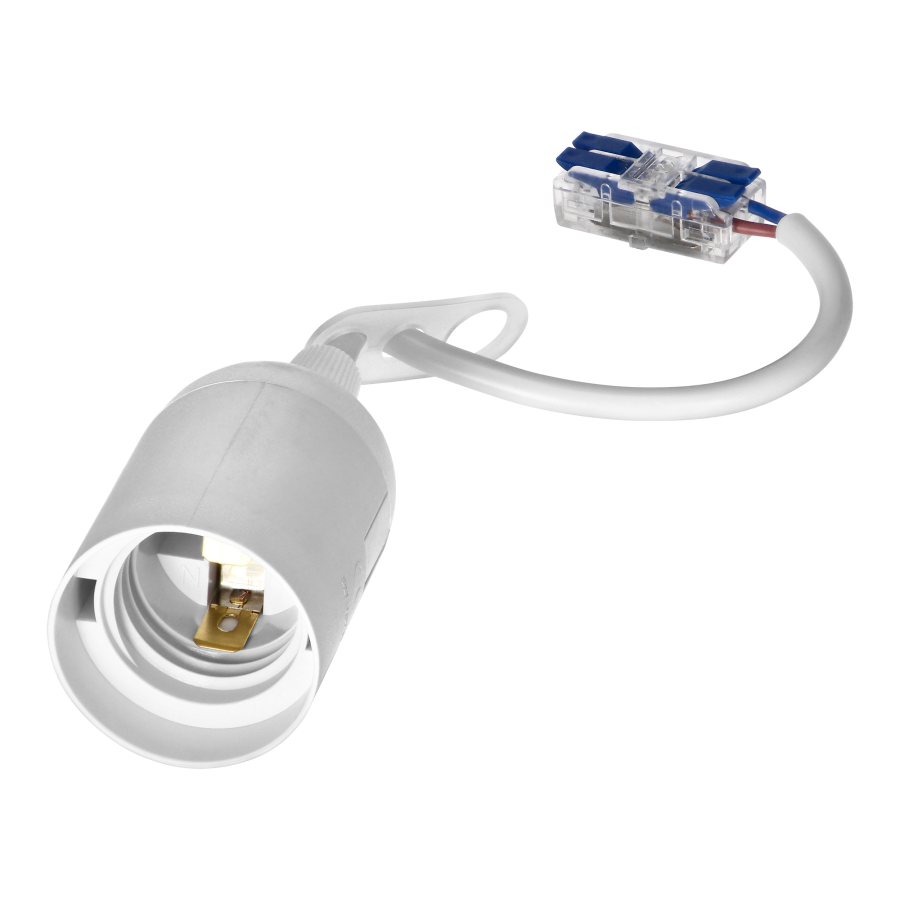 Cord-grip E27 lampholder with fast connector, white