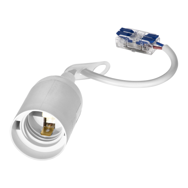 Cord-grip E27 lampholder with fast connector, white Cord-grip E27 lampholder with fast connector, white