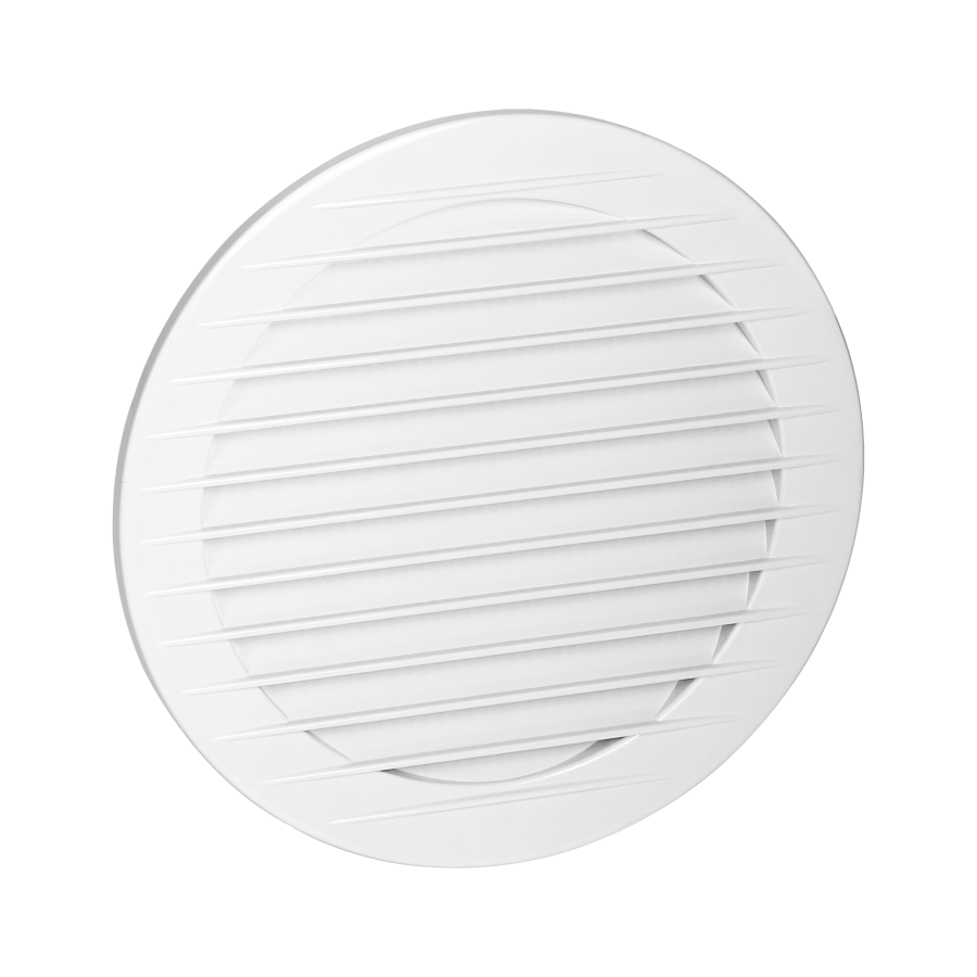 Round ventilation grille with net Ø100, white