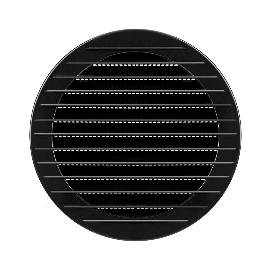 Round ventilation grille with net Ø100, graphite