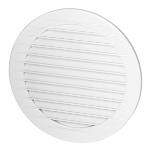 Round ventilation grille with net Ø150, white