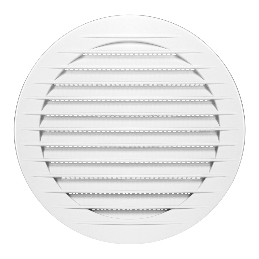 Round ventilation grille with net Ø150, white