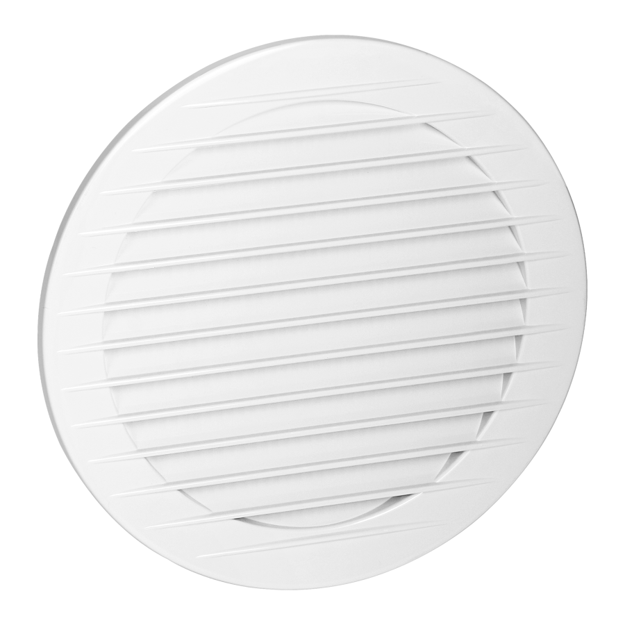Round ventilation grille with net Ø150, white