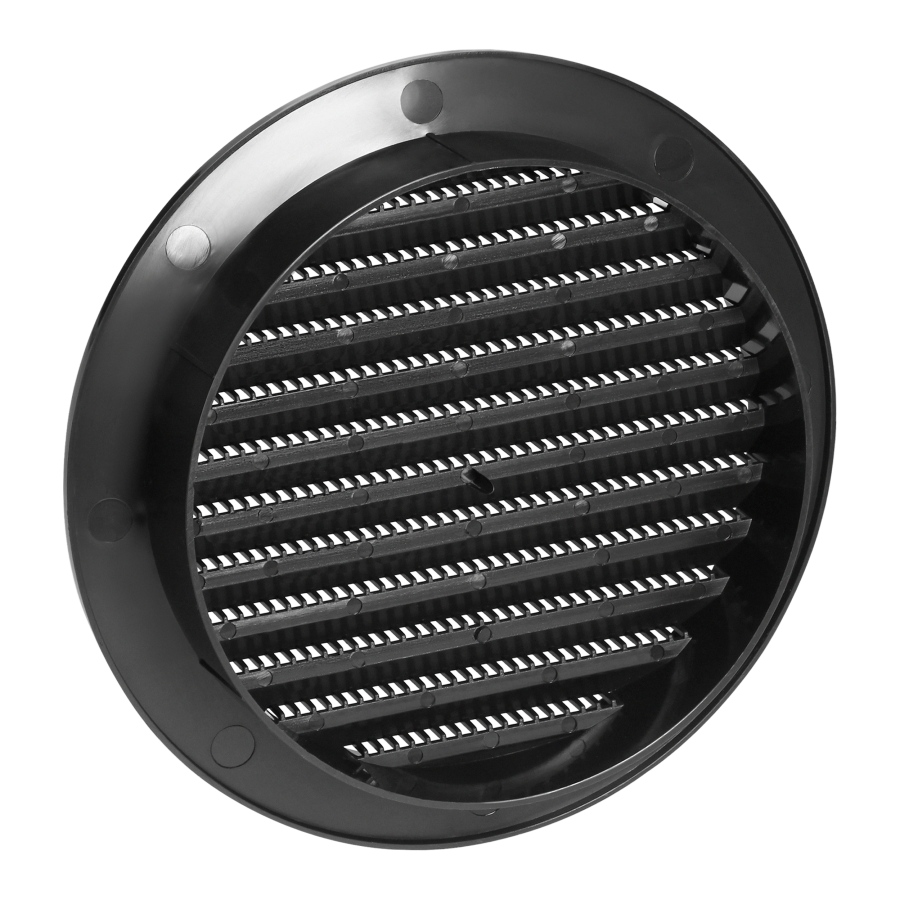 Round ventilation grille with net Ø150, graphite