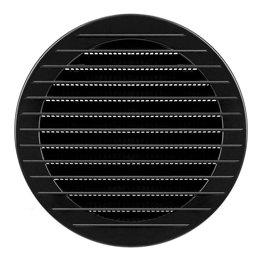 Round ventilation grille with net Ø150, graphite