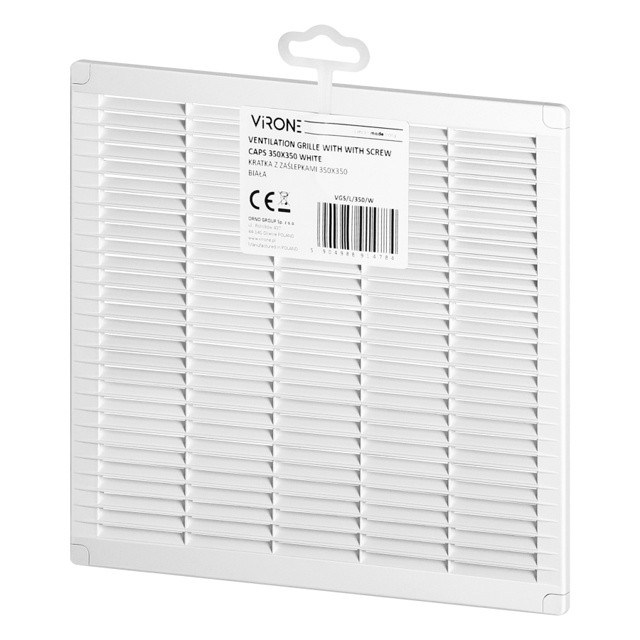 Ventilation grille with lock 350x350, white