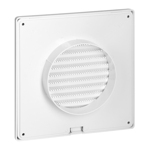 Ventilation grille with net Ø100, white