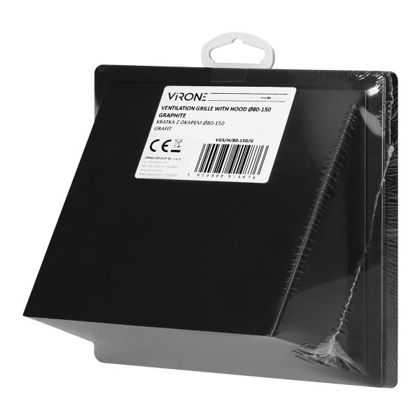 Kratka z okapem Ø80-150, grafitowa Kratka z okapem Ø80-150, grafitowa