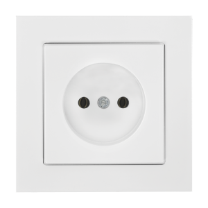 Flush-mounted single socket 2P Malta 16A, 250V, PT-15M, white