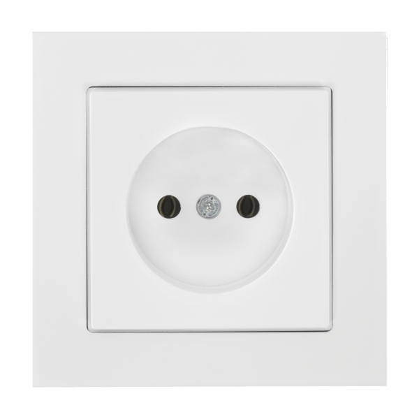 Flush-mounted single socket 2P Malta 16A, 250V, PT-15M, white Flush-mounted single socket 2P Malta 16A, 250V, PT-15M, white