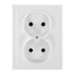 Flush-mounted double socket 2x2P Malta 16A, 250V, PT-5M, white