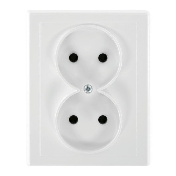 Gniazdo podwójne p/t 2x2P Malta, 16A, 250V, PT-5M, biały Gniazdo podwójne p/t 2x2P Malta, 16A, 250V, PT-5M, biały