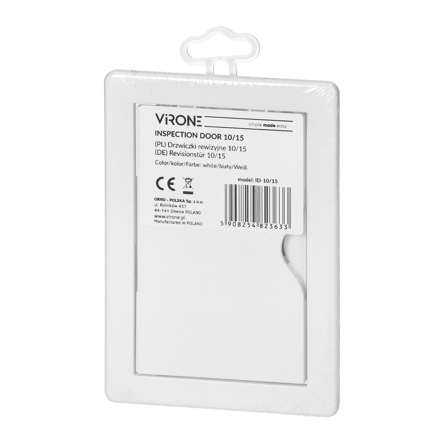 Inspection door 10/15, ABS, white