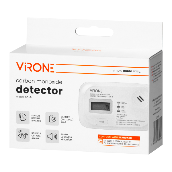 Battery operated smoke detector, 2xAA, 10 years Battery operated smoke detector, 2xAA, 10 years