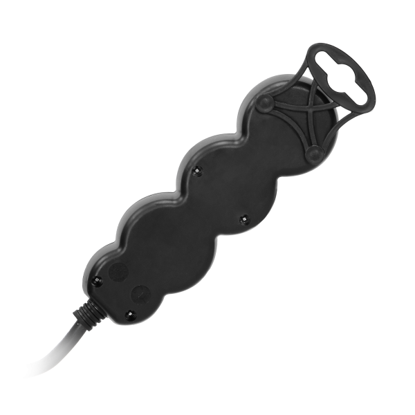 Przedłużacz 3-krotny 2P+Z, 5m H05VV-F 3x1,5mm2, Imax=16A, płaska wtyczka, czarny Przedłużacz 3-krotny 2P+Z, 5m H05VV-F 3x1,5mm2, Imax=16A, płaska wtyczka, czarny