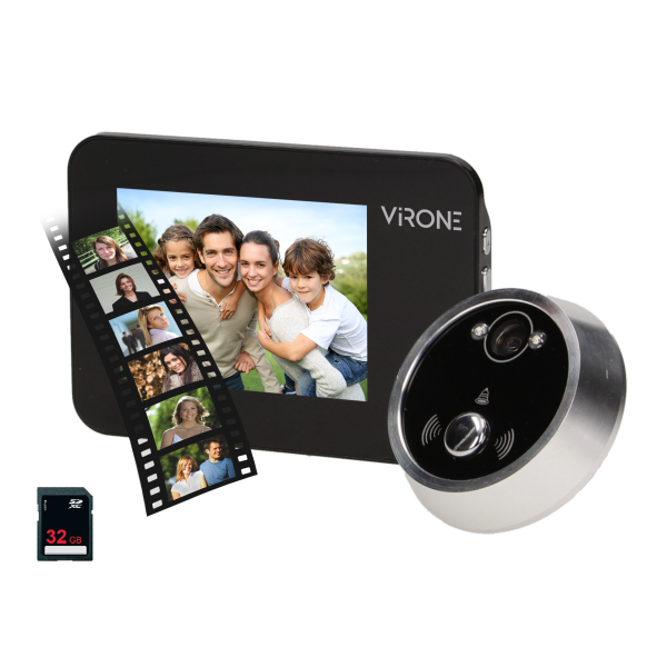 Electronic door viewer with doorbell and recording function