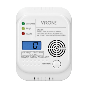 Battery-operated carbon monoxide detector with TEST button, 7 years service life-time