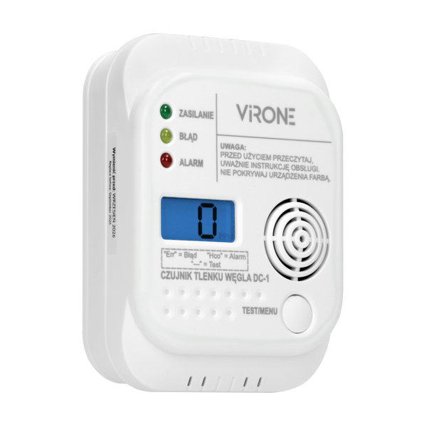 Battery operated carbon monoxide detector with TEST button - with certificate "Tested in Poland" Battery operated carbon monoxide detector with TEST button - with certificate "Tested in Poland"