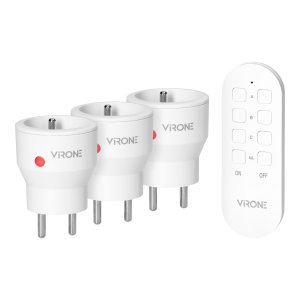 MINI wireless sockets with remote control, Schuko, 3+1, 2300W