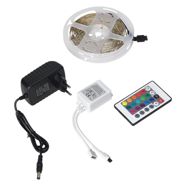 LED lighting kit for furniture and decoration in dry rooms, 5m long, 60 led/m, any colour of light including driver and power su