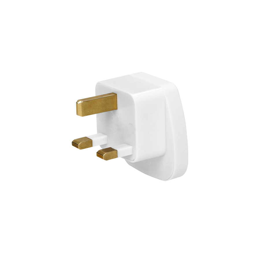 Travel adapter - World to UK, 230VAC/13A white
